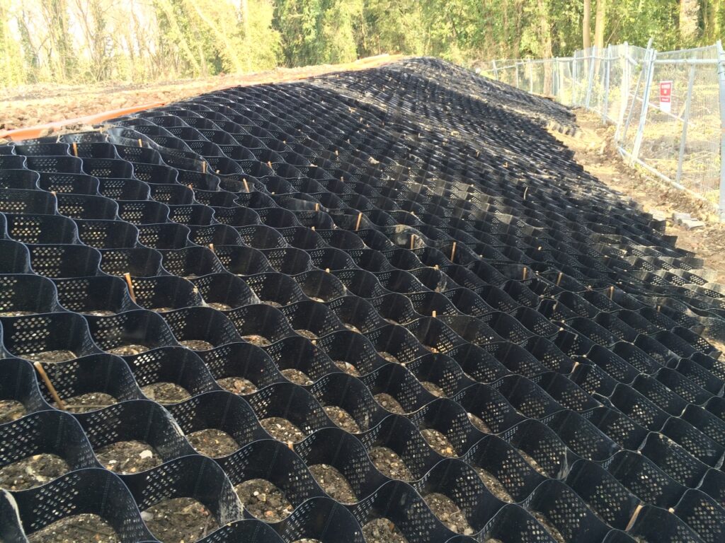 Placing 150mm Erosaweb on PW West